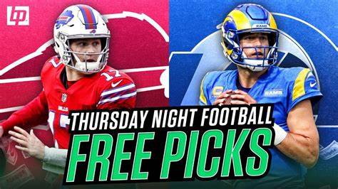 Thursday night football prediction - Oct 25, 2023 ... Thursday Night Football Tampa Bay Buccaneers vs Buffalo Bills Picks Week 8 2023 ! In this video I give you my top TNF betting picks for the ...